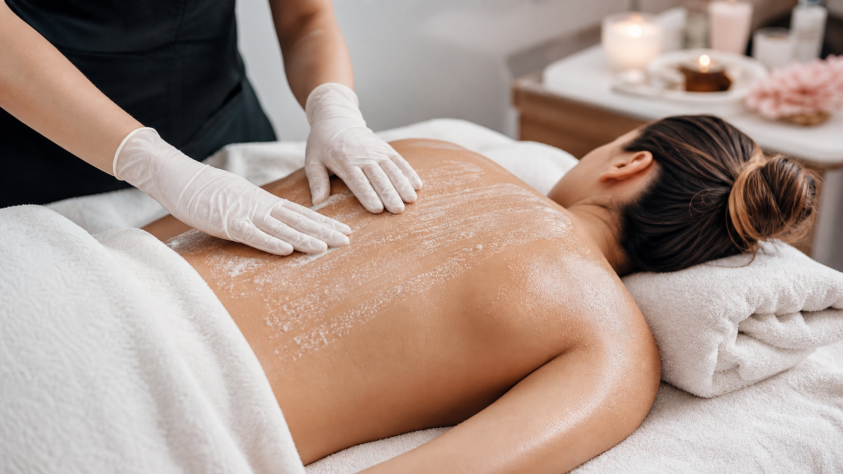 A soothing back treatment in a spa setting